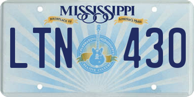 MS license plate LTN430