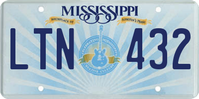 MS license plate LTN432