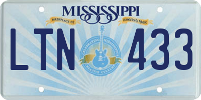 MS license plate LTN433