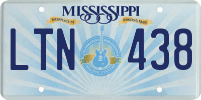 MS license plate LTN438