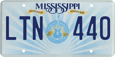 MS license plate LTN440