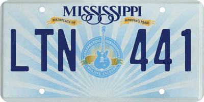 MS license plate LTN441