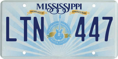 MS license plate LTN447
