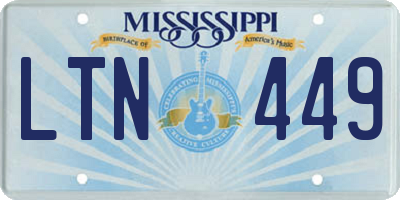 MS license plate LTN449