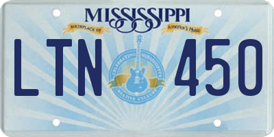 MS license plate LTN450