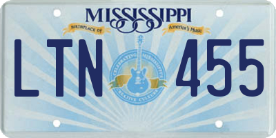 MS license plate LTN455
