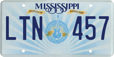 MS license plate LTN457