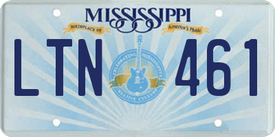 MS license plate LTN461