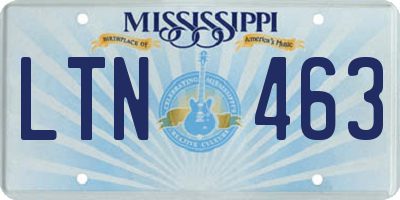 MS license plate LTN463