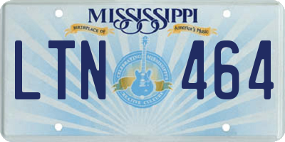 MS license plate LTN464