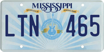 MS license plate LTN465