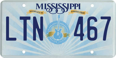 MS license plate LTN467