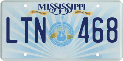 MS license plate LTN468