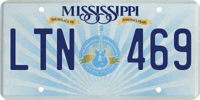 MS license plate LTN469