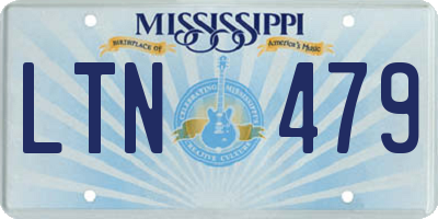 MS license plate LTN479