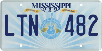 MS license plate LTN482