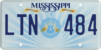 MS license plate LTN484