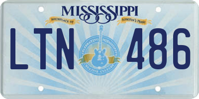 MS license plate LTN486
