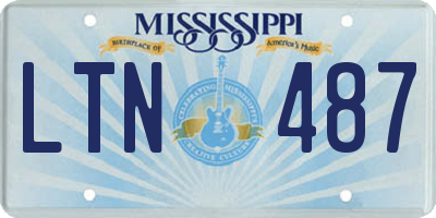 MS license plate LTN487