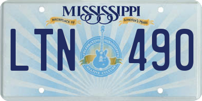 MS license plate LTN490