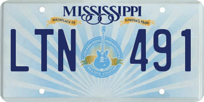 MS license plate LTN491