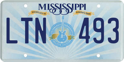MS license plate LTN493