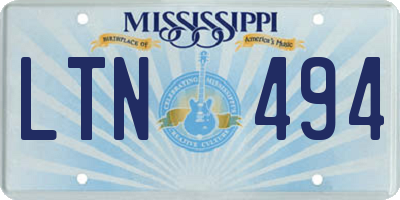 MS license plate LTN494