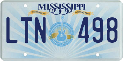MS license plate LTN498