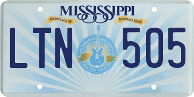 MS license plate LTN505