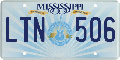 MS license plate LTN506