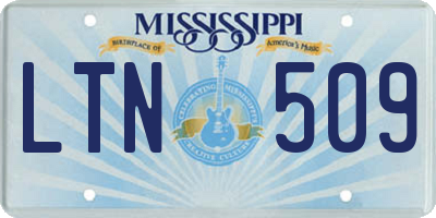 MS license plate LTN509
