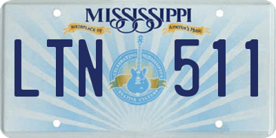 MS license plate LTN511