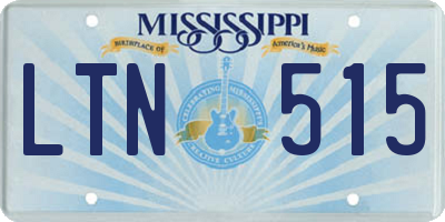 MS license plate LTN515