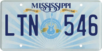 MS license plate LTN546