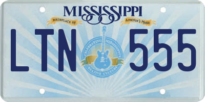 MS license plate LTN555