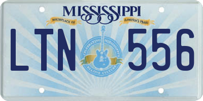 MS license plate LTN556