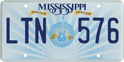 MS license plate LTN576
