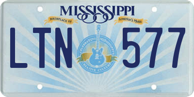 MS license plate LTN577