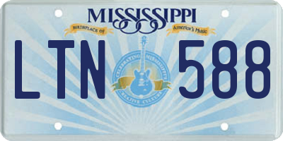 MS license plate LTN588
