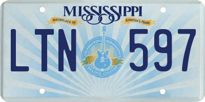MS license plate LTN597
