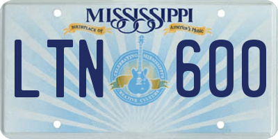 MS license plate LTN600