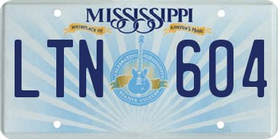 MS license plate LTN604