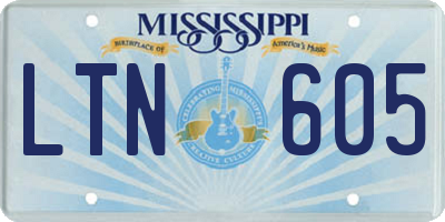 MS license plate LTN605
