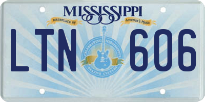 MS license plate LTN606