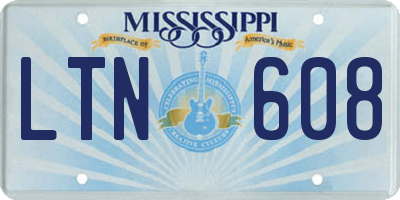 MS license plate LTN608