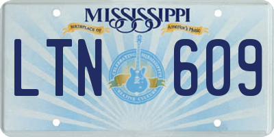 MS license plate LTN609