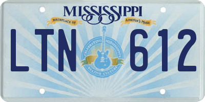 MS license plate LTN612