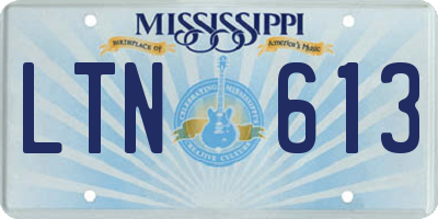 MS license plate LTN613