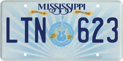 MS license plate LTN623