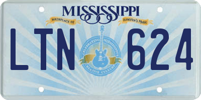 MS license plate LTN624